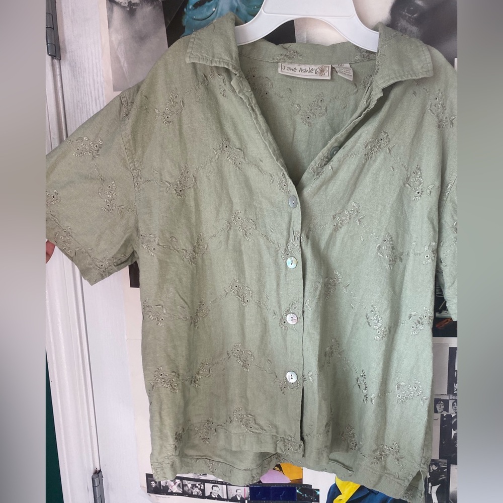 Jane Ashley green top